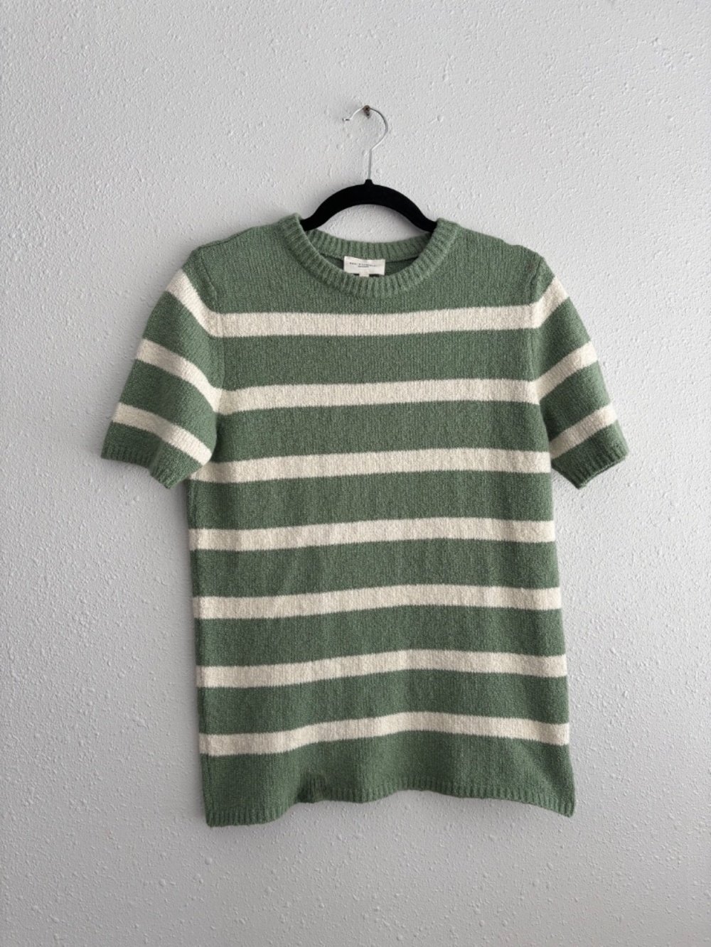 OCTOBRE Editions Green White Striped Cotton Knit T Shirt